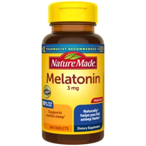 Nature Made Melatonin 3mg best budget sleep supplement 2026 USP verified pharmacist recommended 240 tablets