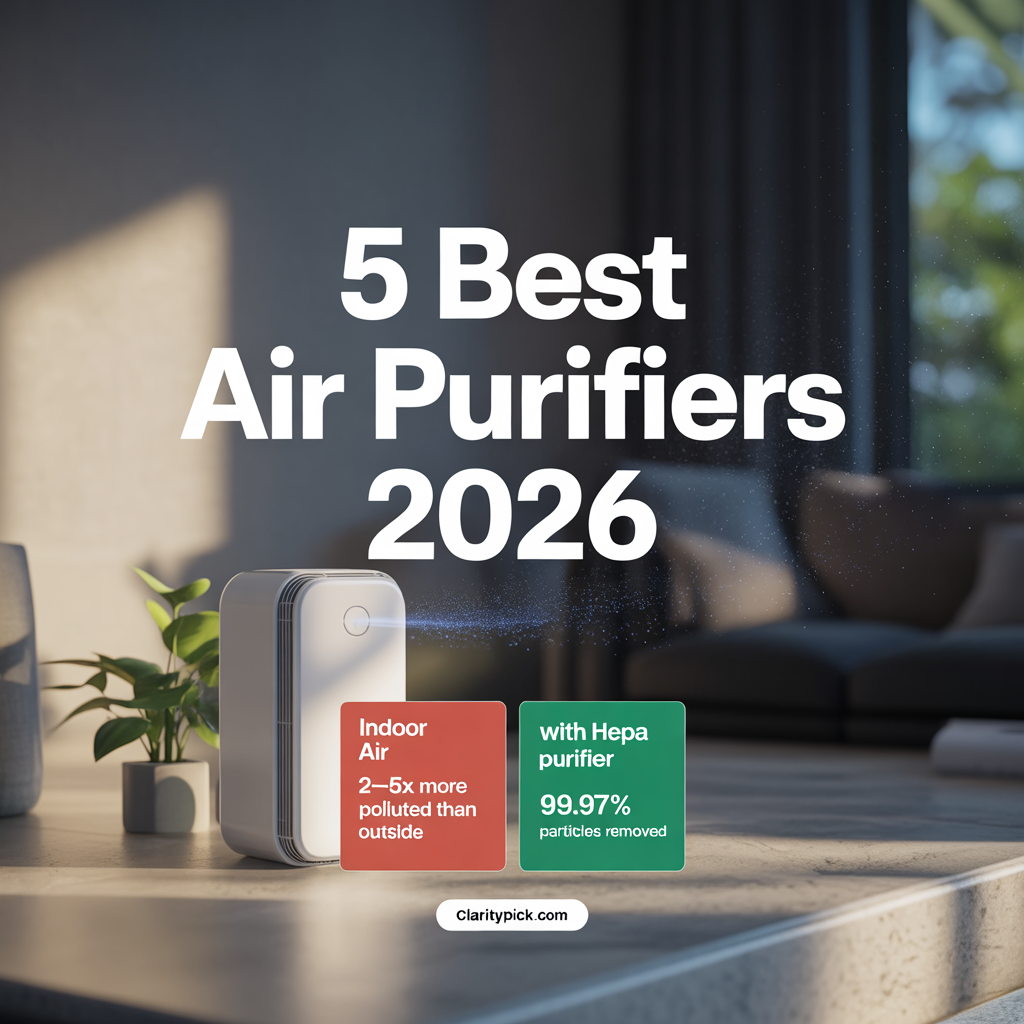 5 best air purifiers 2026 tested and ranked for allergies pet dander and large rooms HEPA CADR guide ClarityPick