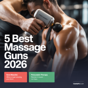 5 best massage guns 2026 tested and ranked for muscle recovery and pain relief Theragun Hypervolt percussion therapy ClarityPick