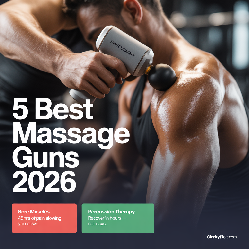 5 best massage guns 2026 tested and ranked for muscle recovery and pain relief Theragun Hypervolt percussion therapy ClarityPick