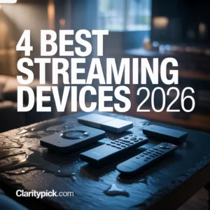 4 best streaming devices 2026 tested and ranked for 4K smart home and value Fire TV Stick Roku Apple TV Google TV Streamer ClarityPick