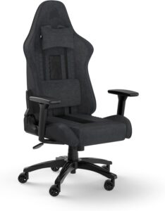 Corsair TC100 Relaxed best budget gaming chair 2026 wide seat 54cm external lumbar pillow detachable memory foam neck 150 recline couch on wheels Corsair