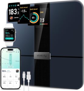 Etekcity FSA HSA eligible smart scale 2026 14 biometrics Wi-Fi Alexa voice Zero-Current Mode Baby Mode VeSync app