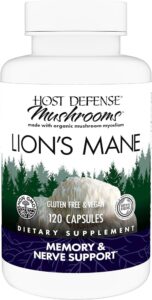Host Defense Lion's Mane Capsules Paul Stamets 2026 organic mycelium erinacines nervous system support number 1 selling mushroom brand US grown Washington State