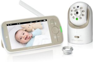 Infant Optics DXR-8 PRO best no-WiFi baby monitor 2026 patented ANR interchangeable lenses replaceable battery FHSS encrypted hack-proof 4.9 stars