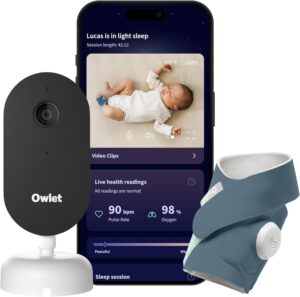 Owlet Dream Duo Gen 3 best health tracking baby monitor 2026 FDA-cleared Dream Sock SpO2 pulse rate 2K HD camera no subscription 0-18 months