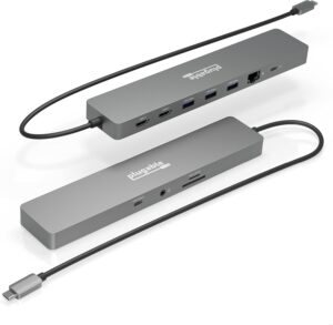 Plugable 11-in-1 USB-C Hub best budget dual monitor 2026 100W pass-through driverless gigabit ethernet