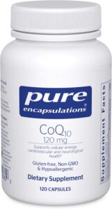 Pure Encapsulations CoQ10 120mg best hypoallergenic CoQ10 supplement 2026 sensitive individuals pharmaceutical grade two ingredients