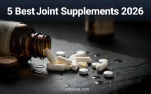 5 best joint supplements 2026 including Move Free Ultra Triple Action and Thorne Super EPA on slate surface