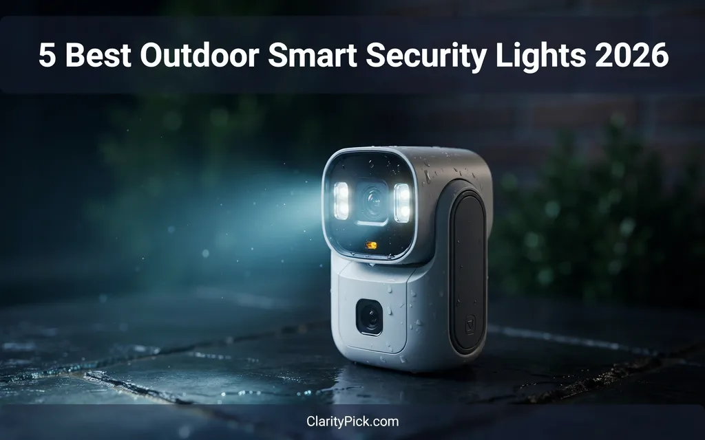 5 best outdoor smart security lights 2026 including Eufy Floodlight Cam E340 and Ring Floodlight Cam Wired Pro