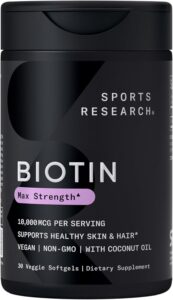 Sports Research Biotin 10000mcg hair supplement 2026