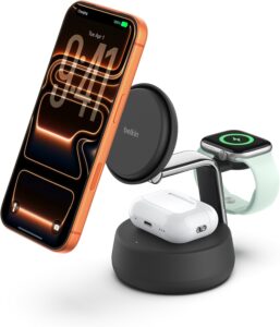 Belkin BoostCharge Pro 3-in-1 wireless charging stand — best Apple ecosystem charger 2026