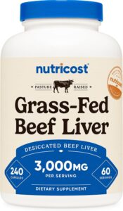 Nutricost Grass-Fed Desiccated Beef Liver — best budget beef liver supplement 2026