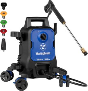 Westinghouse ePX3100 electric pressure washer with four-wheel base